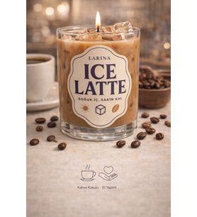 El Yapımı Ice Latte Mum – Kahve Kokulu Dekoratif Mum ,Dekoratif Bardak Mum, Hediye Mum