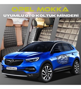 Opel Mokka Antrasit Renk Tay Tüyü Cepli & Terletmez Sırtlı Oto Koltuk Minder Seti - Koltuk Koruma Kılıfı (ÖN & ARKA TAM SET)