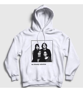 Presmono Unisex Beyaz Band My Bloody Valentine Kapüşonlu Sweatshirt 463478tt