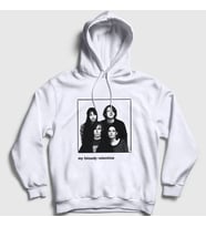 Presmono Unisex Beyaz Band My Bloody Valentine Kapüşonlu Sweatshirt 463478tt
