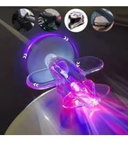 Rüzgar Enerjili Yapışkanlı Led Işıklı Oyuncak Uçak - Sevimli Pervaneli Mini Uçak, Araba/Kask Süsü