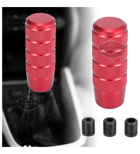 Üniversal 9.5 cm JDM Metal Spor Vites Topuzu Aparatlı Alüminyum Otomatik-Manuel Vites Kolu Kırmızı