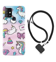 INFINIX Hot 8 9 10 11S Hot 10 Play 10T Kılıf Boyun Askılı Silikon Unicorn Mektup 1800