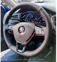 Golf 7 Jetta Passat Tiguan Polo-T-Roc F1 Dikmeli Araca Özel Direksiyon Kılıfı SOFT NOKTA NAPPA (Karışık)