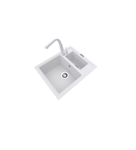 POLEX Cristalüx Granit Eviye P-04+Luxury Beyaz