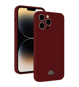 İphone 15 Kılıf Kelvin Kartvizitli - Bordo
