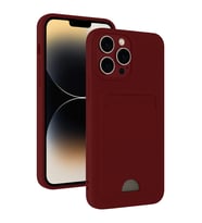 İphone 15 Kılıf Kelvin Kartvizitli - Bordo