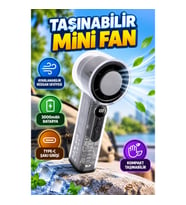 Kompakt Mini El Fanı – 3000mAh Batarya, Type-C Şarj Girişi ve Ayarlanabilir Rüzgar Seviyeleri
