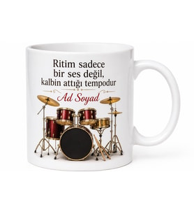 Davulcuya Özel Baskılı Kupa Bardak Davulcu Hediye Müzisyen Kupa