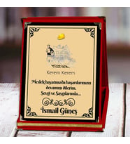 Mimar Baskılı Plaket (4. Tasarım)  Kişiye Özel (Kırmızı)