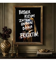 BK Gift Vintage Klasik Sanat Esprili Sözlü Masif Ahşap Çerçeveli Dekoratif Tablo - 7