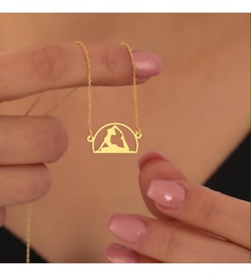 Kişiye Özel 925 Ayar Gümüş Yoga Poz Kadın Silüet Kolye (Gold)