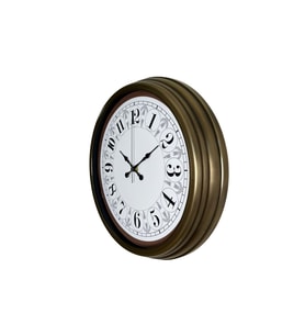 Eskitme Motifli 40 Cm Metal Duvar Saati (Standart)