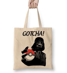 Pokemon Pikachu Pokeball Star Wars Darth Vader Bez Çanta Uzun Saplı