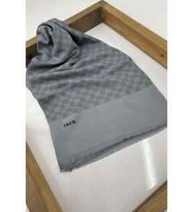 Aker Monogram Soft Pamuk Şal 1090100-971 (Koyu Gri)