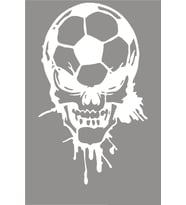 Futbol Topu Ve Kuru Kafa Araç oto Araba Sticker Yapıştırma 15cm Beyaz