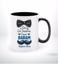 BK Gift Kişiye Özel Canım Babam Tasarımlı Siyah Beyaz Kupa Bardak-2