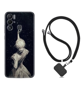 Tecno Pova Neo Kılıf Resimli Boyun Askılı İpli Desenli Silikon Star Woman 1332