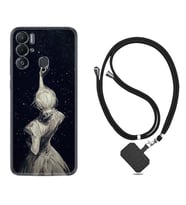 Tecno Pova Neo Kılıf Resimli Boyun Askılı İpli Desenli Silikon Star Woman 1332