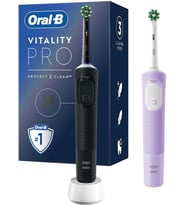 Şarjlı/Elektrikli Diş Fırçası Vitality Pro 2'li Siyah&Lila Avantaj Paketi