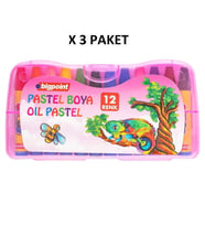 Bigpoint Pastel Boya 12 Renk - Pembe Kutulu x 3 Adet