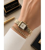 Dice Kayek Premium Vintage Kadın Kol Saati Gold Çelik Kordon 5 ATM Su Geçirmez Bileklik Hediyeli J25
