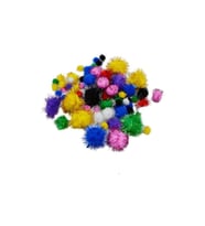 Puti Pom Pom Karışık Metalik 10mm-20mm-30mm Pom Pom