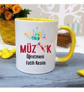 Müzik Öğretmenine Özel Öğretmenler Günü Hediyesi Kişiye Özel Kupa Bardak