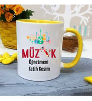Müzik Öğretmenine Özel Öğretmenler Günü Hediyesi Kişiye Özel Kupa Bardak