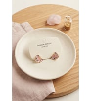 Pirinç Gold Renk Pembe Stiç Model Çocuk Küpe TJ-BKP12202