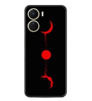 Vivo Y16 Kılıf Silikon Desen Özel Seri Red Moon 1710
