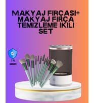 USB Şarjlı Makyaj Fırçası Temizleyici + Profesyonel Fırça Seti