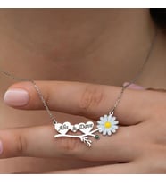 Papatya Kalpli 925 Gümüş İsimli Kolye