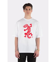 Unisex Beyaz Oversize T-shirt Gecko – Red – Up