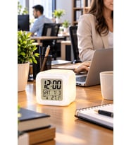 Modern Tasarımlı Küp Saat LED Aydınlatmalı Dijital Alarm Saati