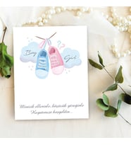 Takı Kartı - Baby Shower Boy & Girl Tasarım - Şans Bilekliği, Anahtalık, Toka, Takı, İnci Küpe Kartı