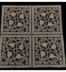 Fransız Dantel Tek Fiskos 100x100cm, Sehpa Örtüsü Fiskos