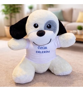 Özür Dilerim Tişörtlü Sevimli Peluş Köpek