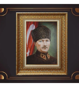 ÖZEL SERİ ALTIN VARAKLI ATATÜRK TABLO S957