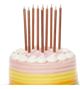 12 ADET ROSE GOLD DOĞUM GÜNÜ MUMU ROSE GOLD UZUN MUM ROSE GOLD İNCE MUM ROSE GOLD MUM CHURCH ROSE GOLD CANDLES