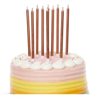 12 ADET ROSE GOLD DOĞUM GÜNÜ MUMU ROSE GOLD UZUN MUM ROSE GOLD İNCE MUM ROSE GOLD MUM CHURCH ROSE GOLD CANDLES