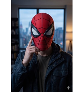 ART3 Klasik Spider-Man Örümcek Adam Profesyonel Cosplay Maskesi Kırmızı Mıknatıslı Giyilebilir Kask
