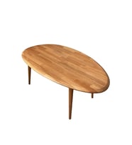 Fawdecor Asimetrik Masif Ahşap Modern İskandinav Oval Açık Meşe / Ceviz / Kestane / Antrasit Orta Sehpa (Kestane)