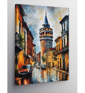 Kanvas Tablo Yağlıboya Galata Kulesi