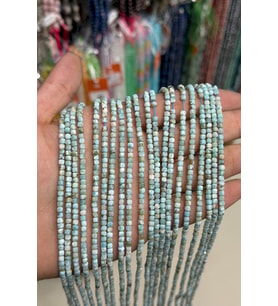 Larimar Taşı Faset Kesim 3x3mm Doğal Taş Dizi