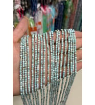 Larimar Taşı Faset Kesim 3x3mm Doğal Taş Dizi
