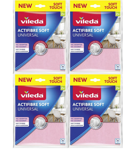 Vileda Actifibre Soft Universal New Soft Touch (Paket içi 2 Li) (4 Lü Set)