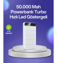 4 Cihazı Aynı Anda Şarj Edebilen Güçlü Powerbank 50000 mAh