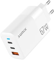 65W GaN Teknoloji 2x Usb-C ve Usb-A Şarj Adaptörü S-150