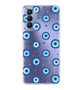 PrintiFy Tecno Camon 18 ile Uyumlu 1mm Slim Fit Nazar Boncuğu 1 Baskılı Şeffaf  Kılıf